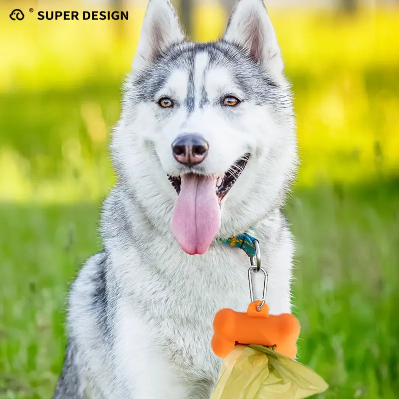 Dog Waste Bag Dispenser + Bag Pack | Made of soft, durable silicone and compatible with standard pet waste bags.