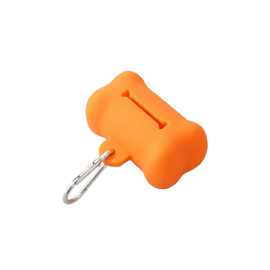 Dog Waste Bag Dispenser + Bag Pack | Made of soft, durable silicone and compatible with standard pet waste bags.
